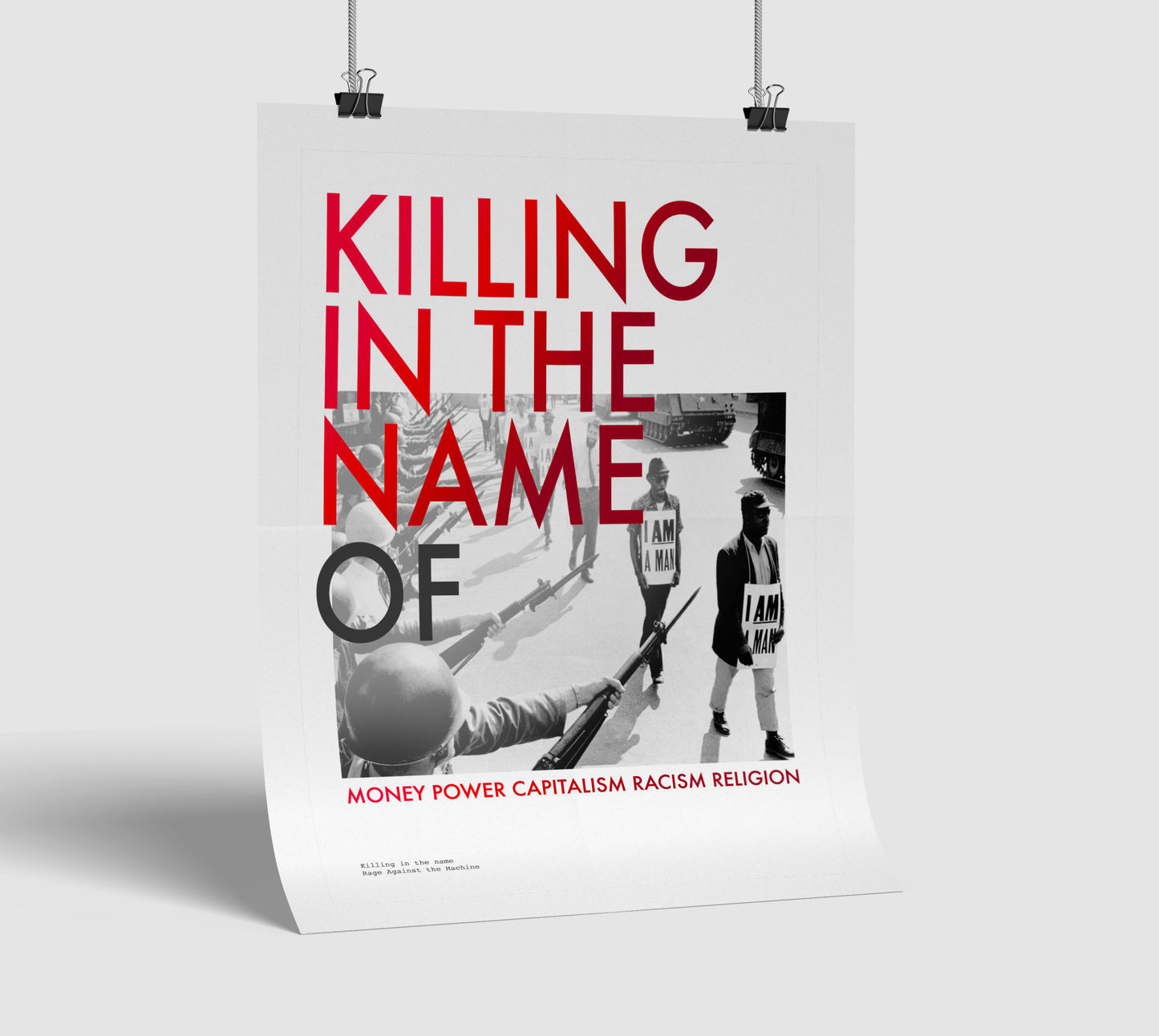 Cuadro Killing in the name - Rage against the machine - Hangers / Cuadros