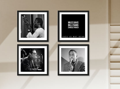 Set de 4 cuadros - Miles Davis, Bill Evans, Charlie Parker