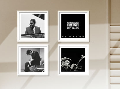 Set de 4 cuadros - Thelonious Monk, Chet Baker, Dizzy Gillespie